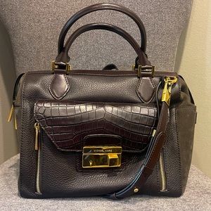 Michael Kors Collection Bag Suede Sides and Embossed Front Pocket